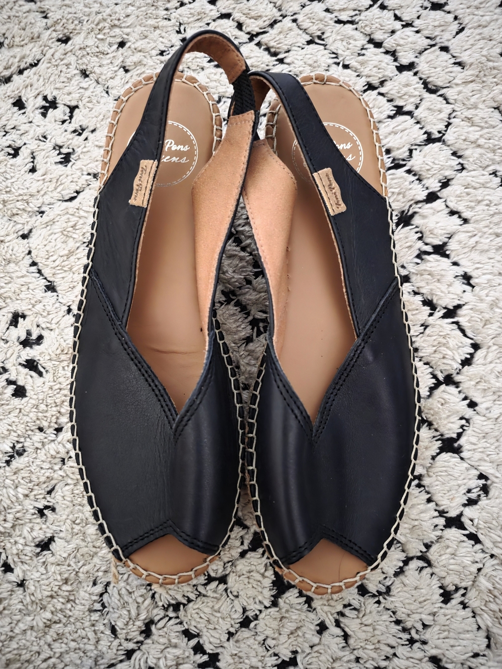 Black Slingback Toni Pons Laila P Women's Comfortable Leather Shoes New